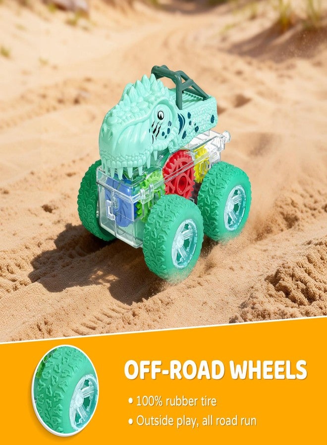 Beestech Light Up Dinosaur Toys for Toddlers 2-4, Monster Truck Toys for Kids 3-5, Push and Go Dinosaur Cars Toys for 2 3 4 5 6 Years Old Boys, Birthday for Boys Preschoolers - Image 4